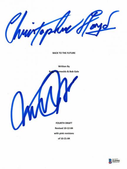 Autographed Michael J Fox Christopher Lloyd Signed Back To The Future Script Bas