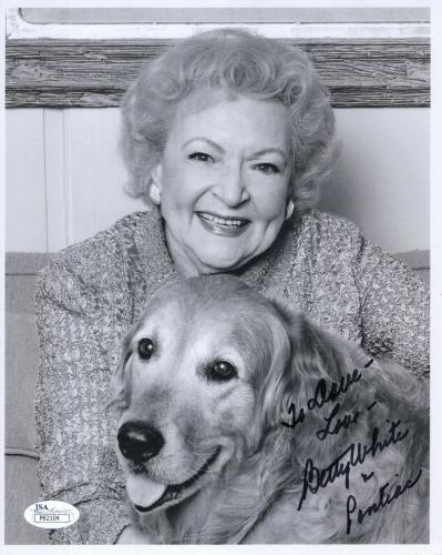 BETTY WHITE HAND SIGNED 8x10 PHOTO       GOLDEN GIRLS ACTRESS     TO DAVE    JSA