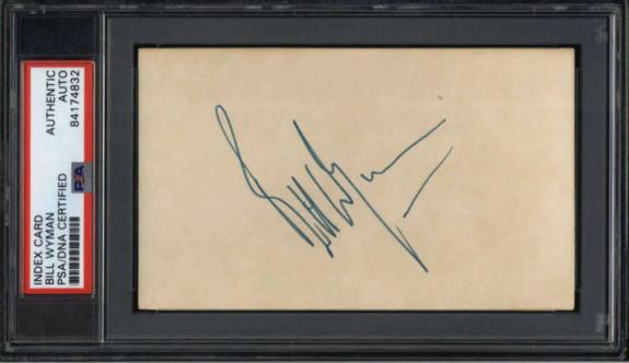 Bill Wyman Musician Rolling Stones Signed 3" x 5" Index Card  PSA/DNA