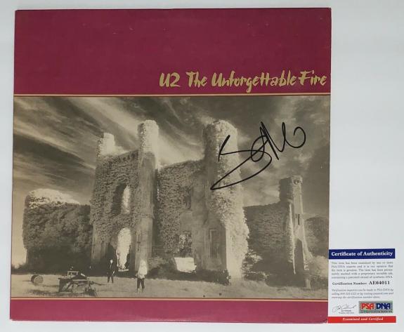 Bono Signed U2 The Unforgettable Fire Record Album Psa Coa Ae64011