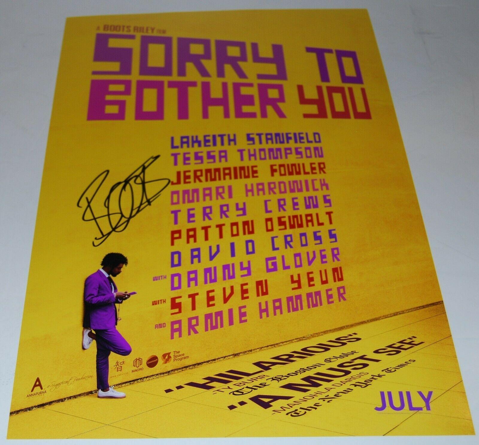 Boots Riley Signed Sorry To Bother You 12x18 Movie Poster Photo W Coa 1