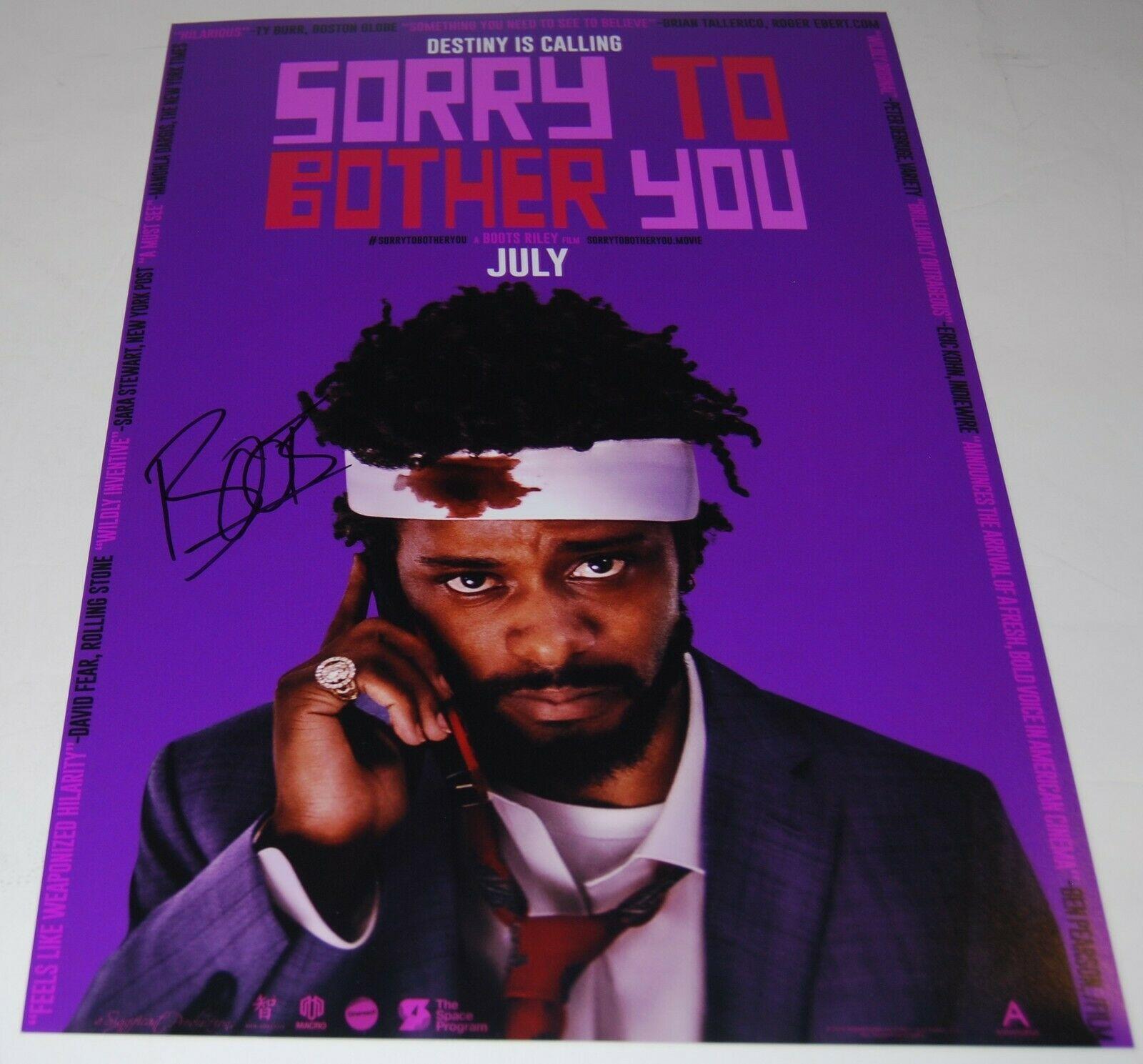 Boots Riley Signed Sorry To Bother You 12x18 Movie Poster Photo W Coa 2