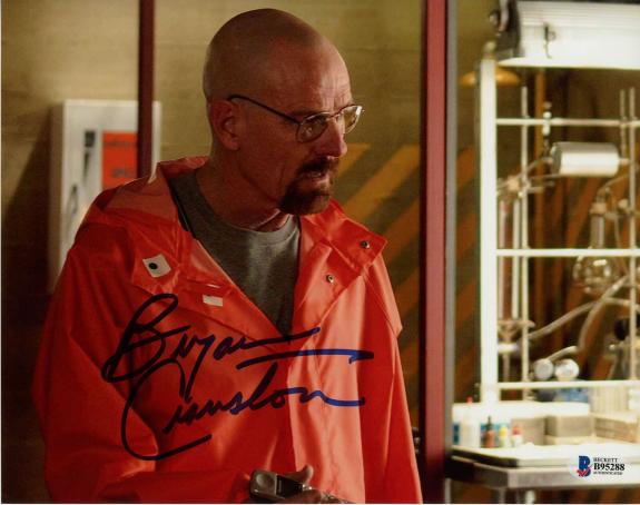 Bryan Cranston Signed 8x10 Photo Breaking Bad In Lab Beckett BAS COA