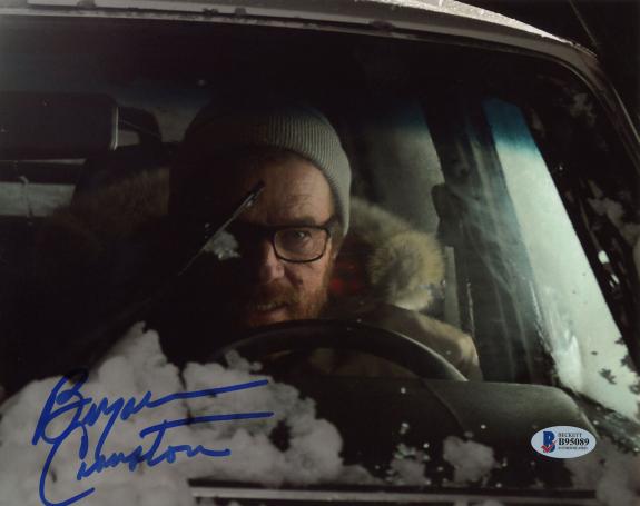 Bryan Cranston Signed 8x10 Photo Breaking Bad Snow Driving Beckett BAS COA