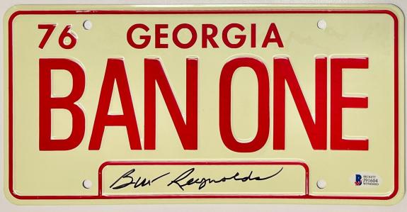 Burt Reynolds Signed Smokey and the Bandit License Plate Ban One Beckett Witness