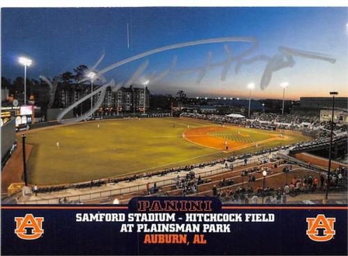 Butch Thompson autographed baseball card (Auburn University Tigers Coach) Samford Stadium 2016 Panini College #8