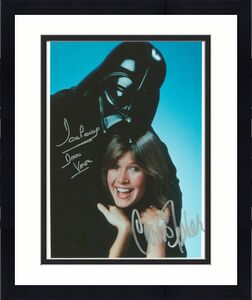 Carrie Fisher & David Prowse Star Wars Signed 8x10 Photo BAS #AB14170