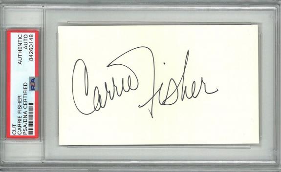 Carrie Fisher Signed Cut Signature Psa Dna Slabbed 84260148 (d) Star Wars Leia