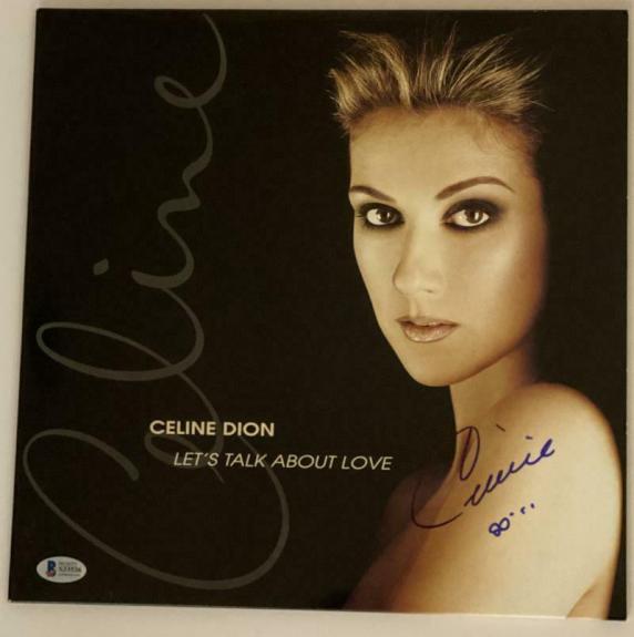 Celine Dion Signed Let's Talk About Love Album Vinyl Lp Autograph Beckett