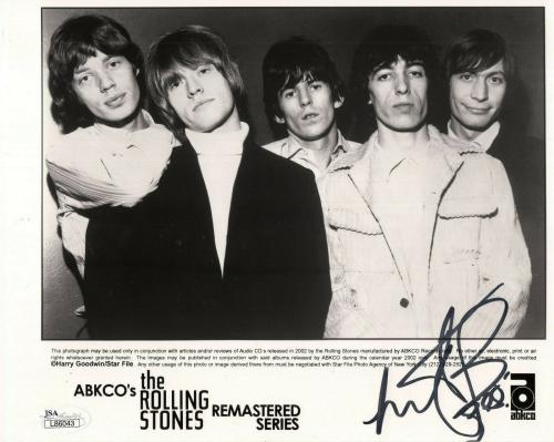 CHARLIE WATTS HAND SIGNED 8x10 PHOTO        STONES DRUMMER WITH THE BAND     JSA
