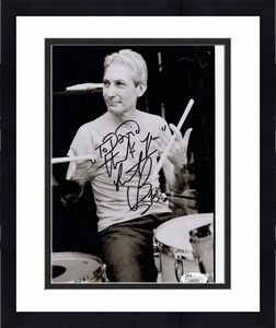 CHARLIE WATTS HAND SIGNED 8x10 PHOTO     THE ROLLING STONES      TO DAVID    JSA