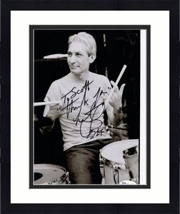 CHARLIE WATTS HAND SIGNED 8x10 PHOTO     THE ROLLING STONES      TO SCOTT    JSA