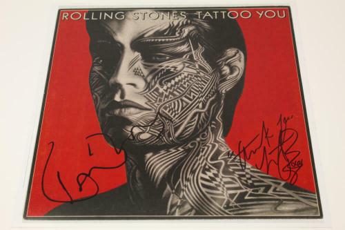 Charlie Watts, Ronnie Wood Signed Autograph Album Flat Rolling Stones Tattoo You