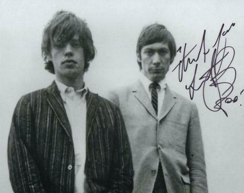 Charlie Watts Signed Autograph 8x10 Photo - Rolling Stones Dummer W/ Mick Jagger