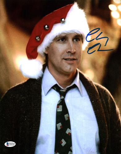 Chevy Chase Christmas Vacation Signed 11x14 Photo Wearing Santa Hat BAS Wit 20