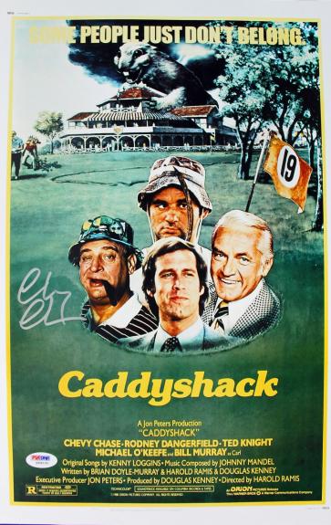 Chevy Chase Signed 11x17 Caddyshack Mini Movie Poster PSA/DNA