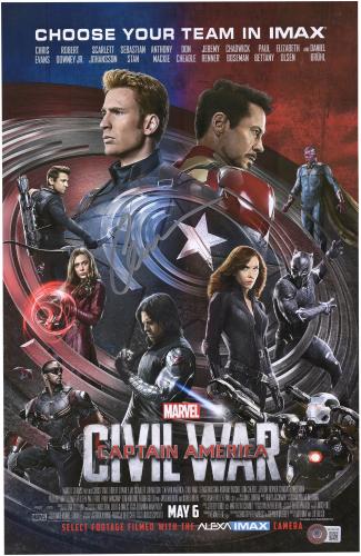 Chris Evans Captain America Autographed 12" x 18" Civil War Photograph