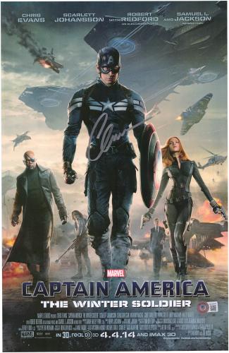 Chris Evans Captain America Autographed 12" x 18" Winter Soldier Photograph