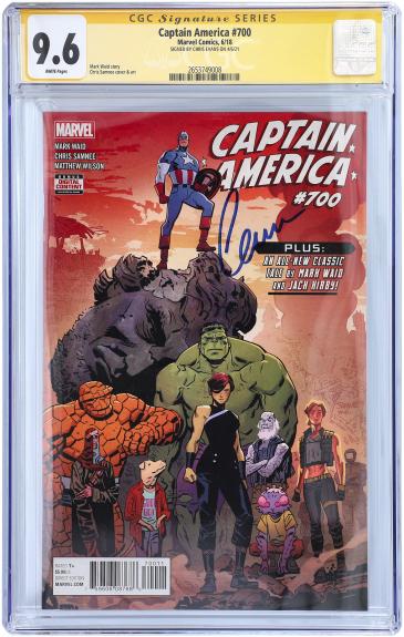 Chris Evans Captain America Autographed Captain America #700 Comic Book - CGC Graded 9.6