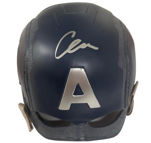 Chris Evans Signed Captain America Helmet Authetnic Autgraph Beckett Witness F