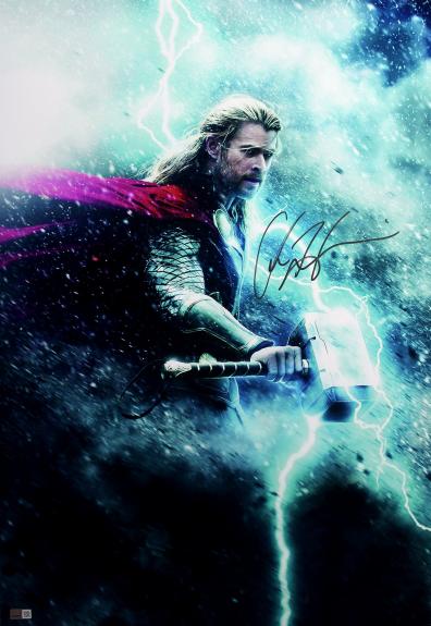 Chris Hemsworth Autographed Marvel Avengers Thor 20x30 Photo
