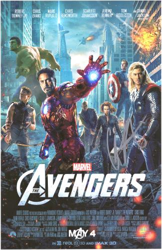 Chris Hemsworth The Avengers Autographed 11" x 17" Movie Poster