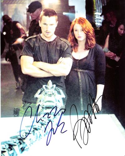 CHRISTIAN BALE and BRYCE DALLAS HOWARD "TERMINATOR SALVATION" Signed 8x10 Color Photo