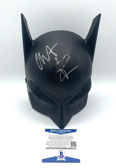 Christian Bale Autograph Signed Batman The Dark Knight Cowl Mask Beckett Bas 14
