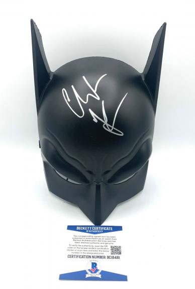 Christian Bale Autograph Signed Batman The Dark Knight Cowl Mask Beckett Bas 16