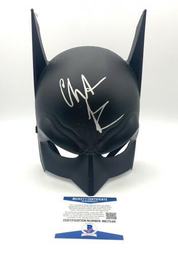 Christian Bale Autograph Signed Batman The Dark Knight Cowl Mask Beckett Bas 9