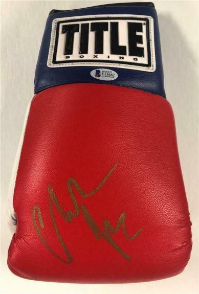 CHRISTIAN BALE autograph THE FIGHTER signed Title Boxing Glove ~ Beckett BAS COA