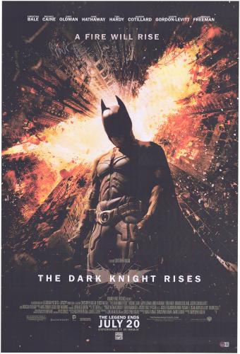 Christian Bale Autographed The Dark Knight Rises Movie Poster