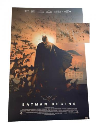 Christian Bale Batman Begins Signed Full Size Poster Autograph Beckett Bas 8