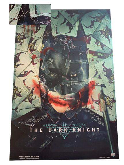 Christian Bale The Dark Knight Signed Full Size Poster Autograph Beckett Bas 8