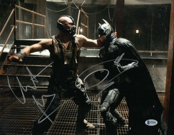 Christian Bale Tom Hardy Signed 11x14  'batman' Authentic Auto Bas Beckett Coa 3