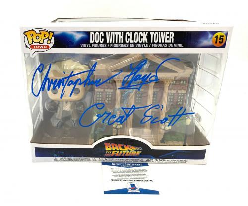 Christopher Lloyd Back To The Future Signed Clock Tower  Funko Pop Auto Bas 3