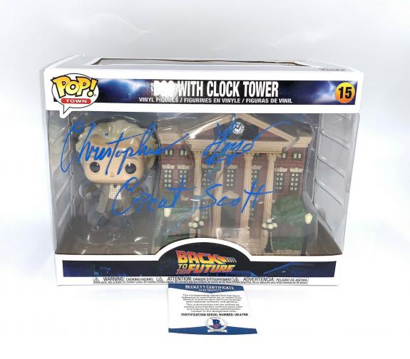 Christopher Lloyd Back To The Future Signed Clock Tower  Funko Pop Auto Bas 4
