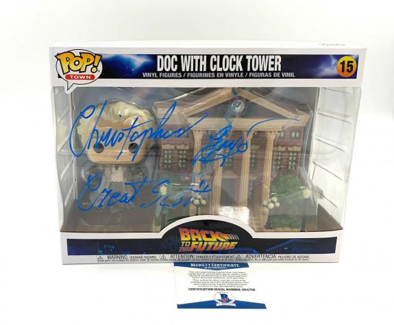 Christopher Lloyd Back To The Future Signed Clock Tower  Funko Pop Auto Bas 5