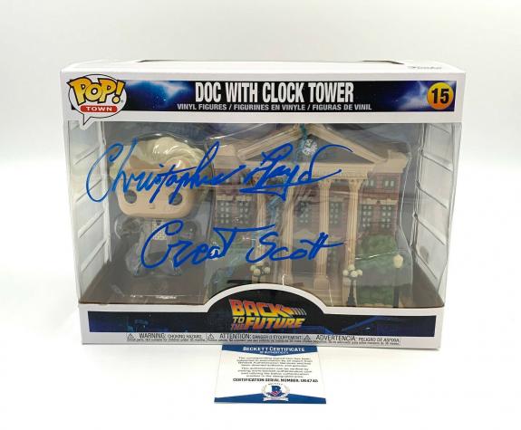 Christopher Lloyd Signed Back To The Future Clock Tower Funko Pop Auto Bas 13