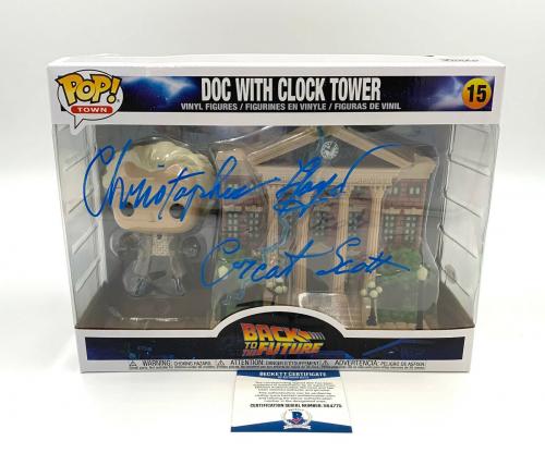 Christopher Lloyd Signed Back To The Future Clock Tower Funko Pop Auto Bas 14