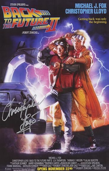 Christopher Lloyd Signed Back To The Future Part II 11x17 Movie Poster
