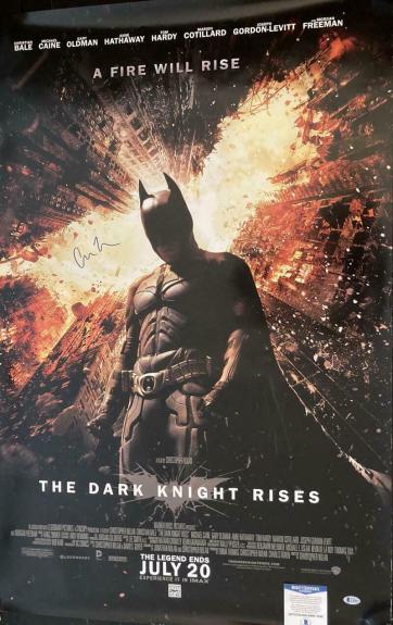 Christopher Nolan Signed Autograph Dark Knight Rises Full Size 27x40 Poster Bas