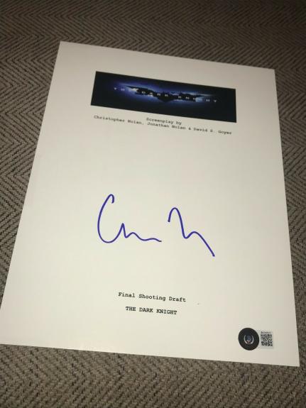 Christopher Nolan Signed Autograph Movie Script Dark Knight Beckett Bas Auto D