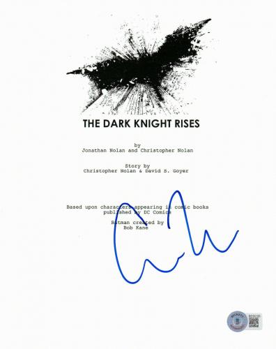Christopher Nolan Signed Autograph The Dark Knight Rises Full Script Beckett