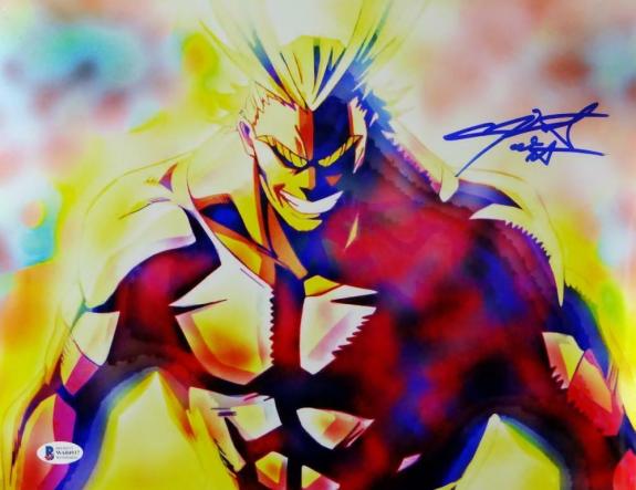Christopher Sabat Autographed 11x14 All Might Photo - Beckett Auth *Blue