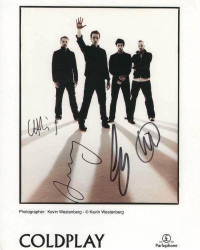 Coldplay Band Signed Autograph 8x10 Photo - Chris Martin Jonny Guy Will Jsa Coa