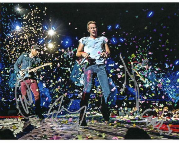 Coldplay Band (x4) Signed Autograph 8x10 Photo - Chris Martin Jonny Guy Will Jsa