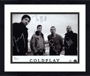 COLDPLAY HAND SIGNED 8x10 GROUP PHOTO       SIGNED BY ALL       TO BILL      JSA