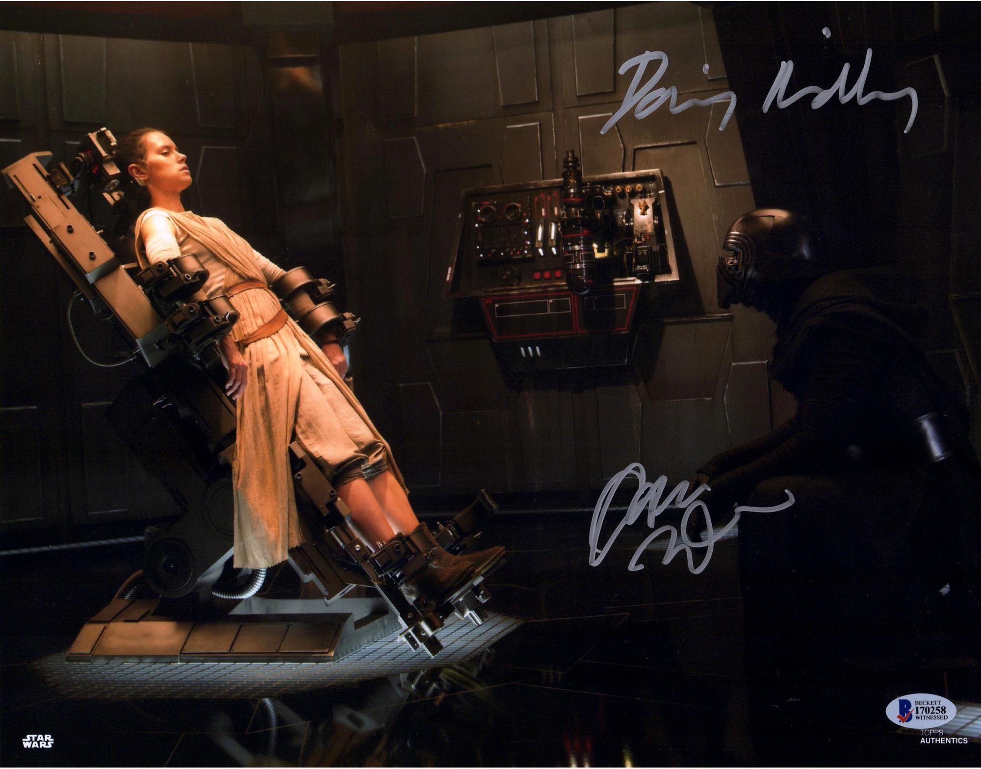 Adam Driver & Daisy Ridley The Force Awakens Signed Autograph 8x10 Photo 