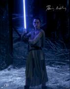 Daisy Ridley Autographed 16" x 20" Star Wars The Force Awakens Holding Lightsaber Photograph - Beckett